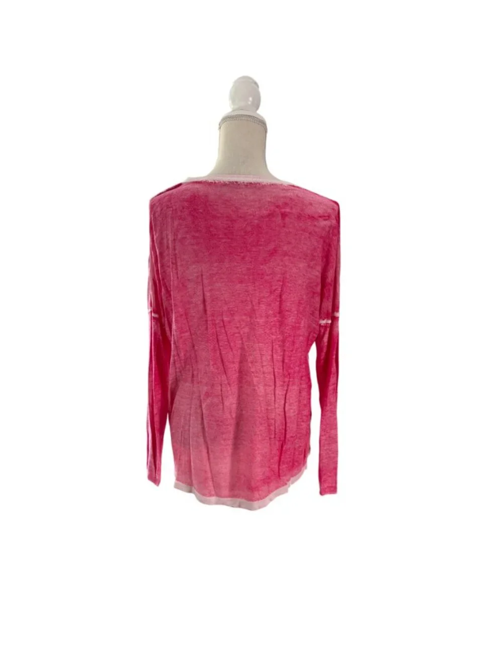 Mersea Saltwash Sweater Tee pink size L large Bamboo Cashmere Long Sleeve